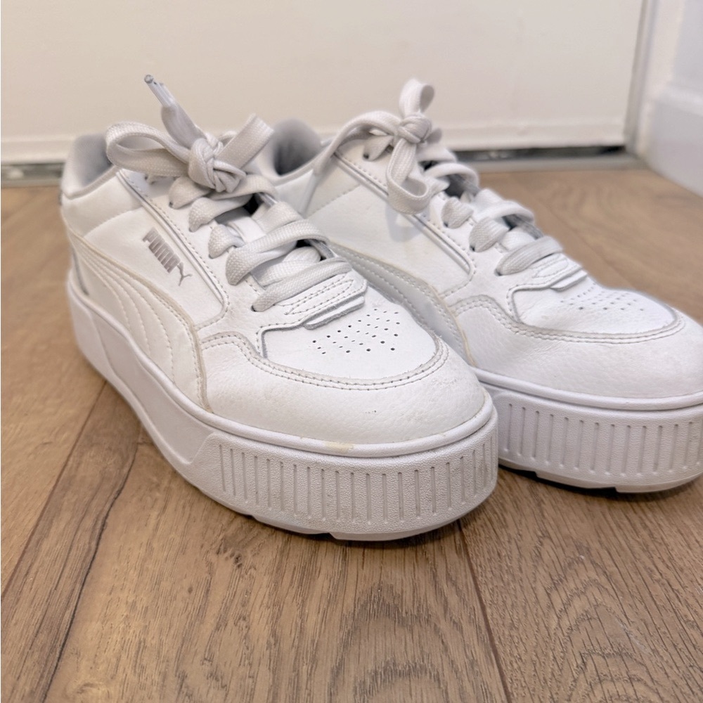 Puma White Sneakers with Platform Sole